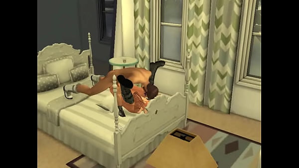 Fucking a hot goth guy while a crazy girl watches through the window